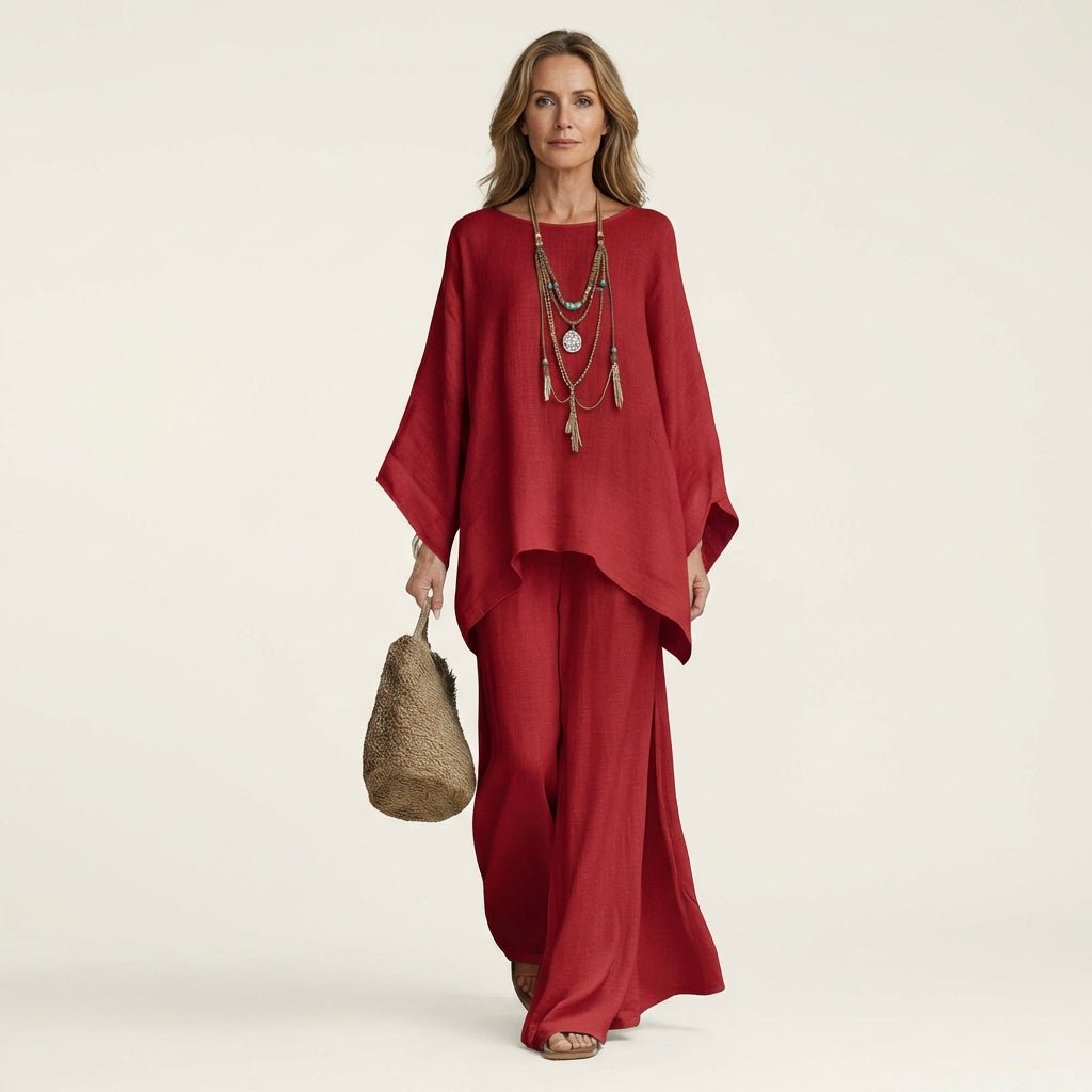 MAJOLIE | Set with wide-leg trousers - Liora Melbourne