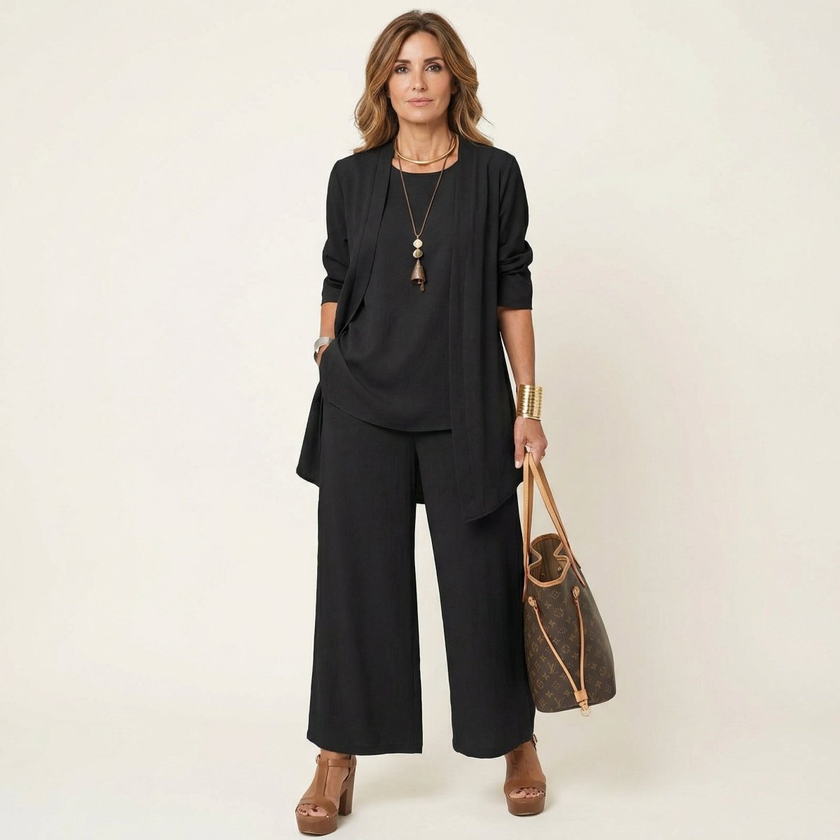 VIVIENNE | Three-piece set with wide-leg trousers - Liora Melbourne