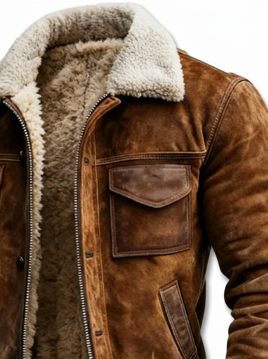 CALEB | Sherpa-lined leather jacket - Liora Melbourne