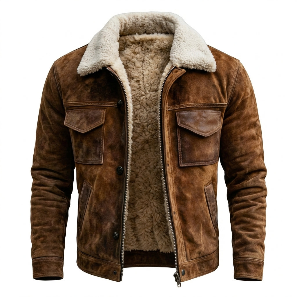 HUNTER | Sherpa-lined leather jacket - Liora Melbourne