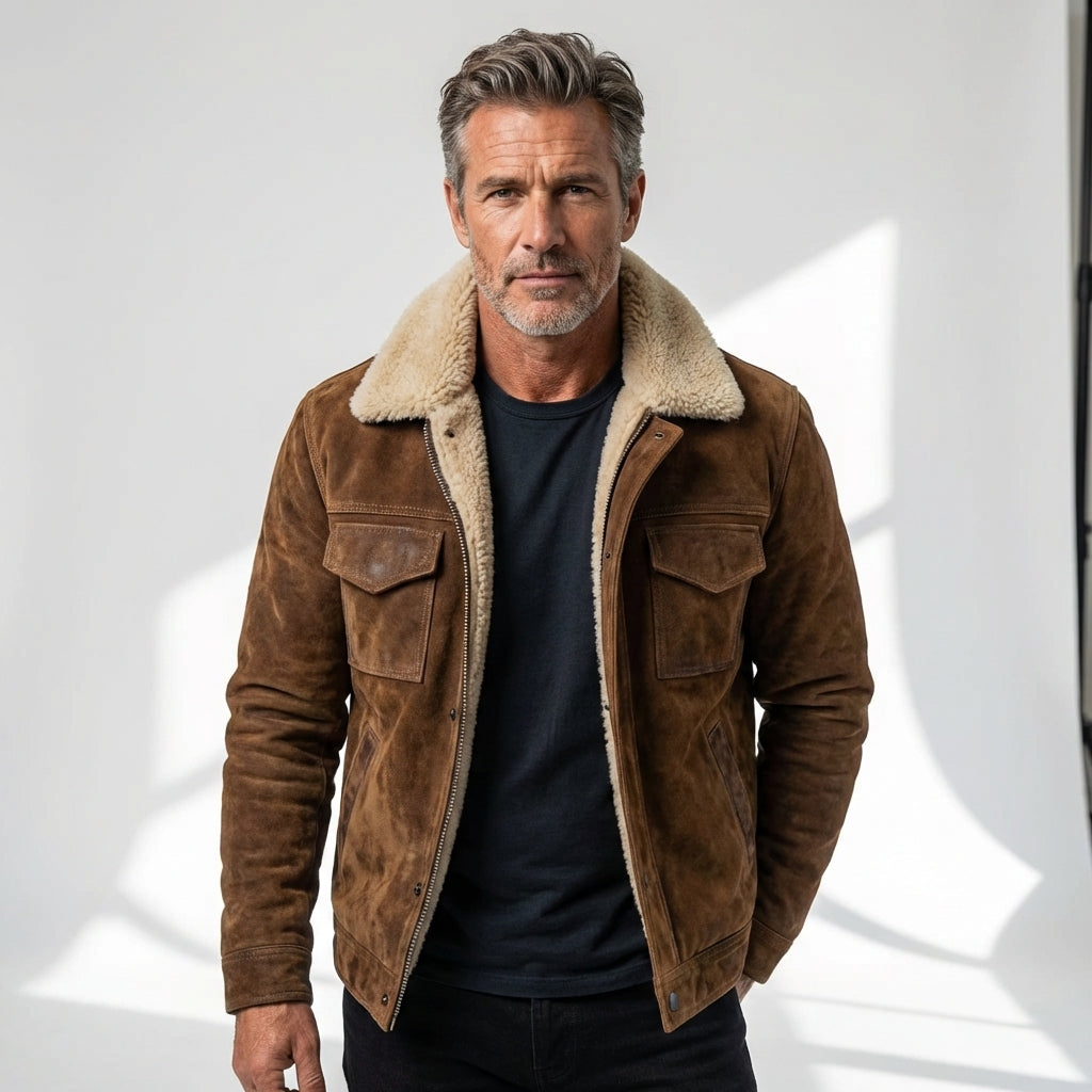 HUNTER | Sherpa-lined leather jacket - Liora Melbourne