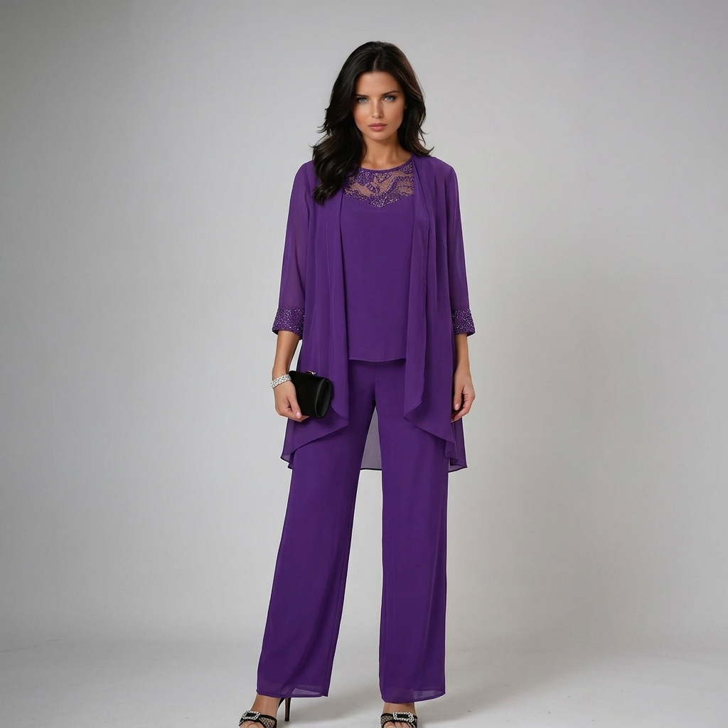 IVA | Three-piece set with wide-leg trousers - Liora Melbourne