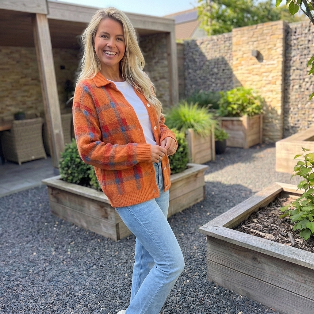 FREYA | Jumper with retro check pattern - Liora Melbourne