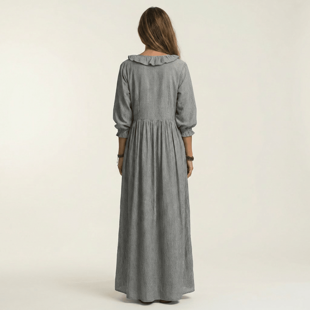 YOSETTA | Maxi dress with ruffle V-neck - Liora Melbourne