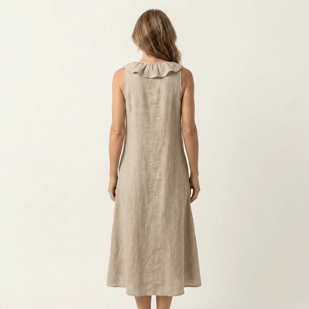 VICKY | Maxi dress with front ruffle - Liora Melbourne
