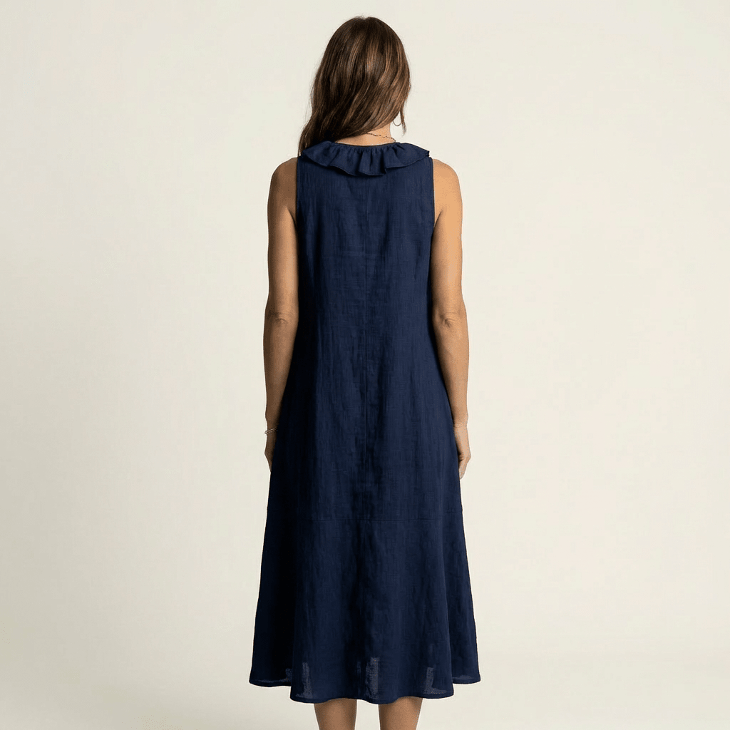 VICKY | Maxi dress with front ruffle - Liora Melbourne