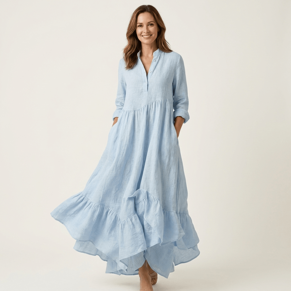 JILANA | Maxi dress with ruffle hem - Liora Melbourne