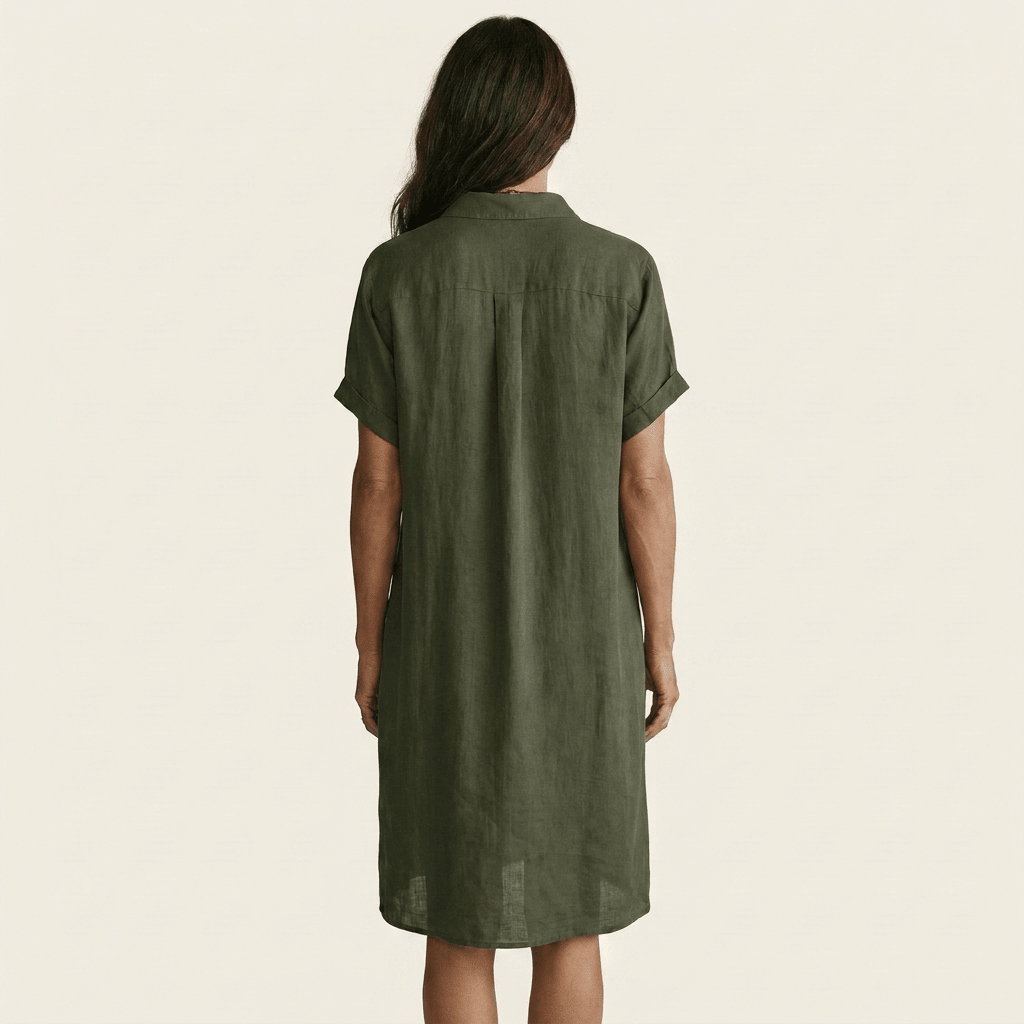 NIDALIE | Midi shirt dress with rolled cuffs - Liora Melbourne