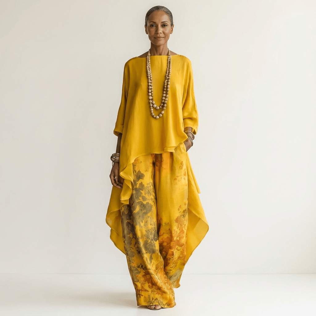 CARIOLA | Set with printed wide-leg trousers - Liora Melbourne