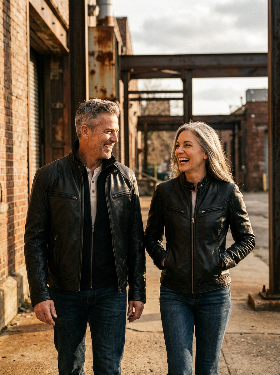 BLAKE | Leather jacket with relaxed fit - Liora Melbourne