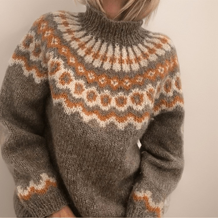 AMARA | Icelandic jumper with patterned design - Liora Melbourne
