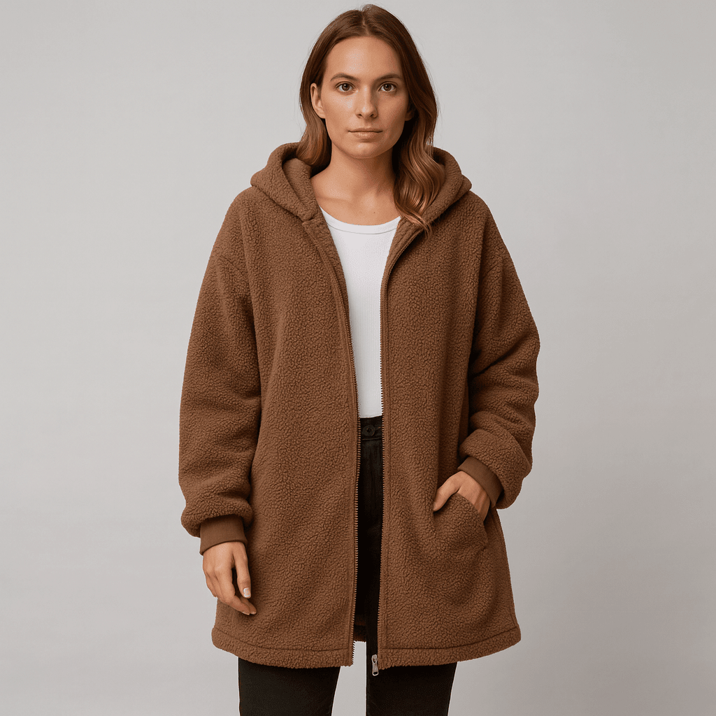 JANE | Teddy coat with plush fabric - Liora Melbourne