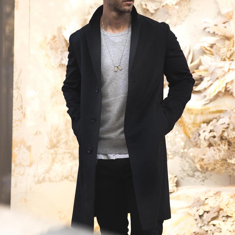 ADRIAN | Mid-length coat with notch lapel - Liora Melbourne