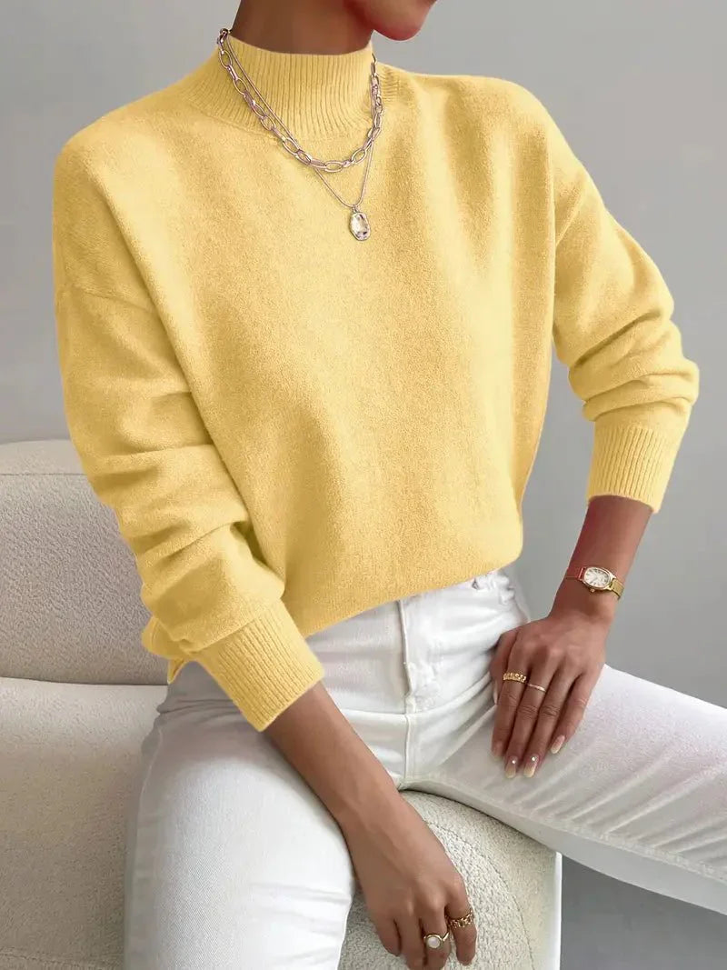 ELEANOR | Polo neck jumper with ribbed cuffs - Liora Melbourne