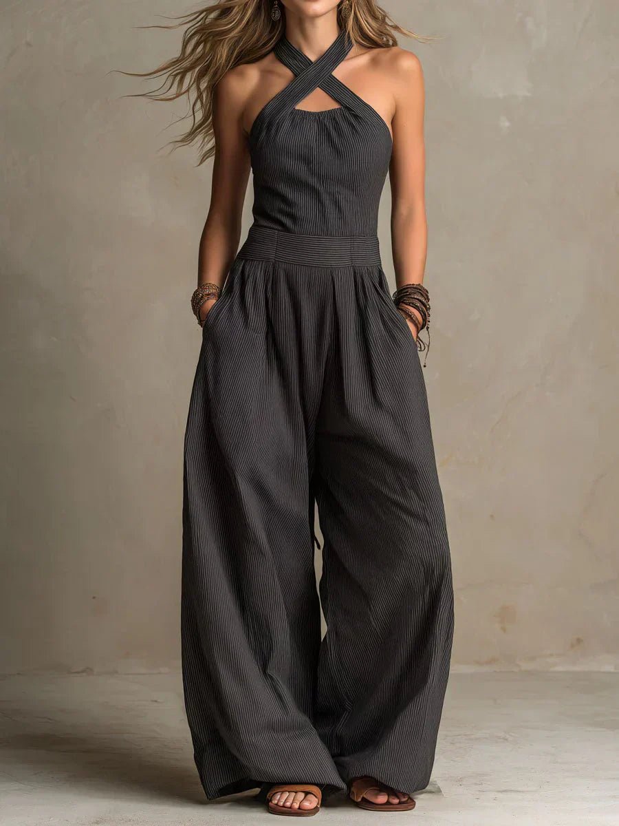 BIANCA | Jumpsuit with crossover neckline - Liora Melbourne