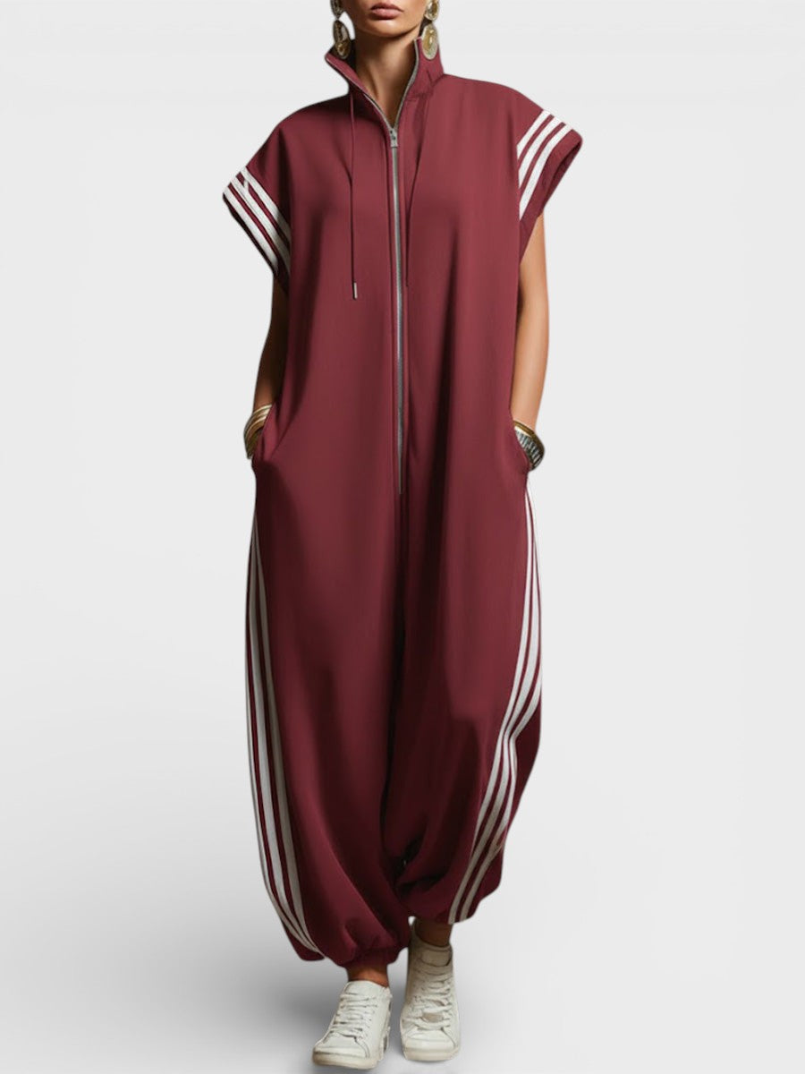 VALERIA | Jumpsuit with zip neckline - Liora Melbourne
