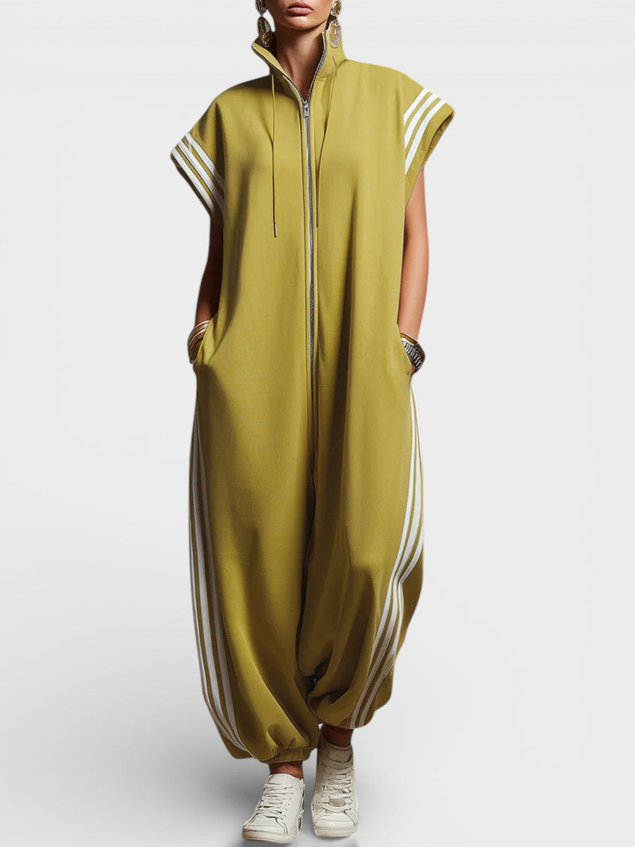 VALERIA | Jumpsuit with zip neckline - Liora Melbourne