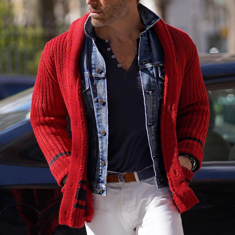 FELIX | Cardigan with colourblock stripes - Liora Melbourne