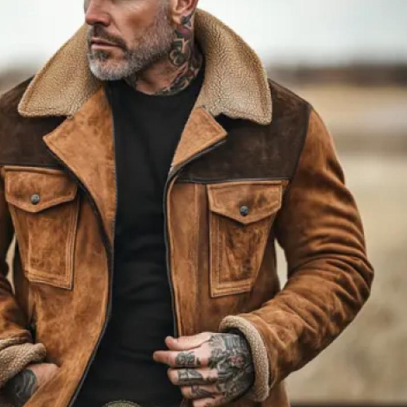 ASHER | Mid-length coat with suede panels - Liora Melbourne