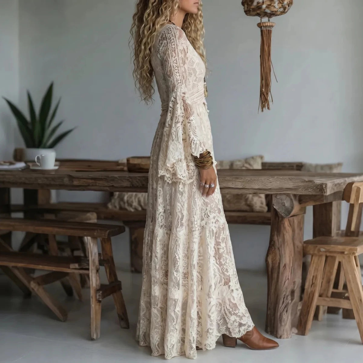 NOELENE | Maxi dress with flared sleeves - Liora Melbourne