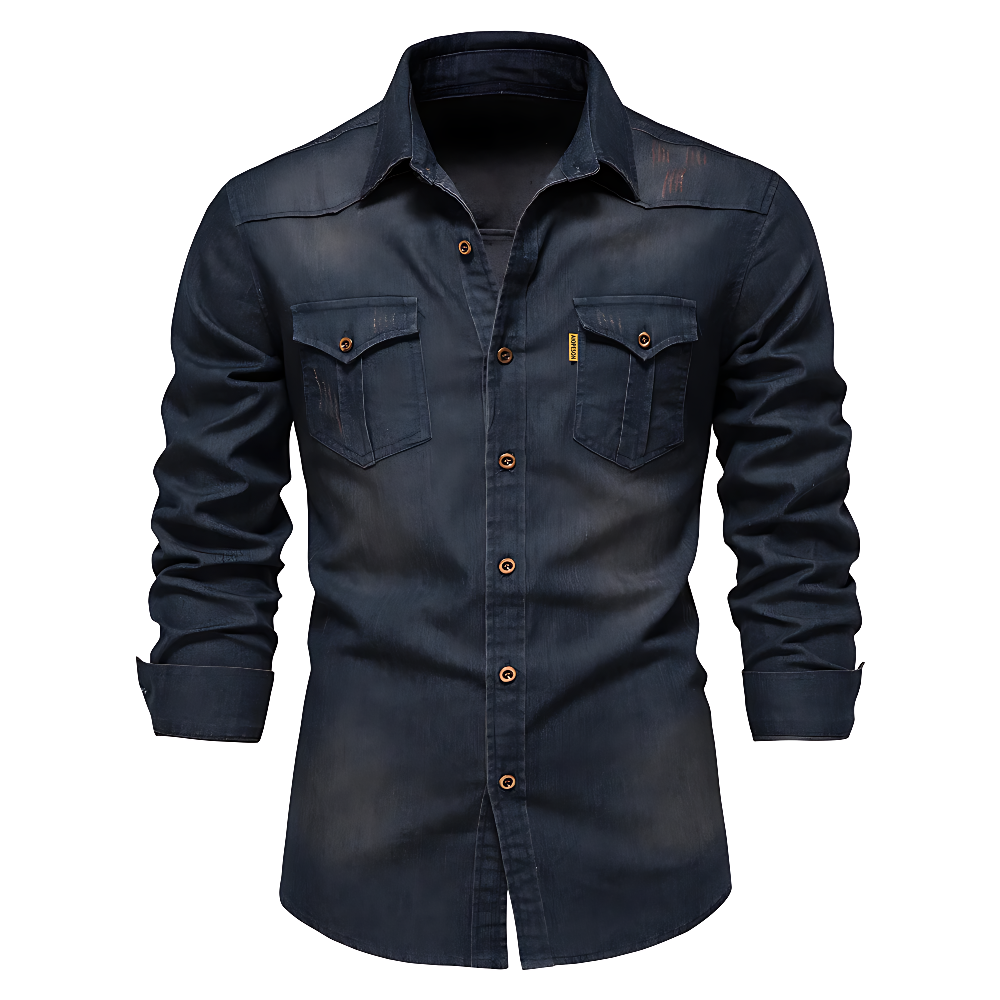 COOPER | Denim jacket with wooden buttons - Liora Melbourne